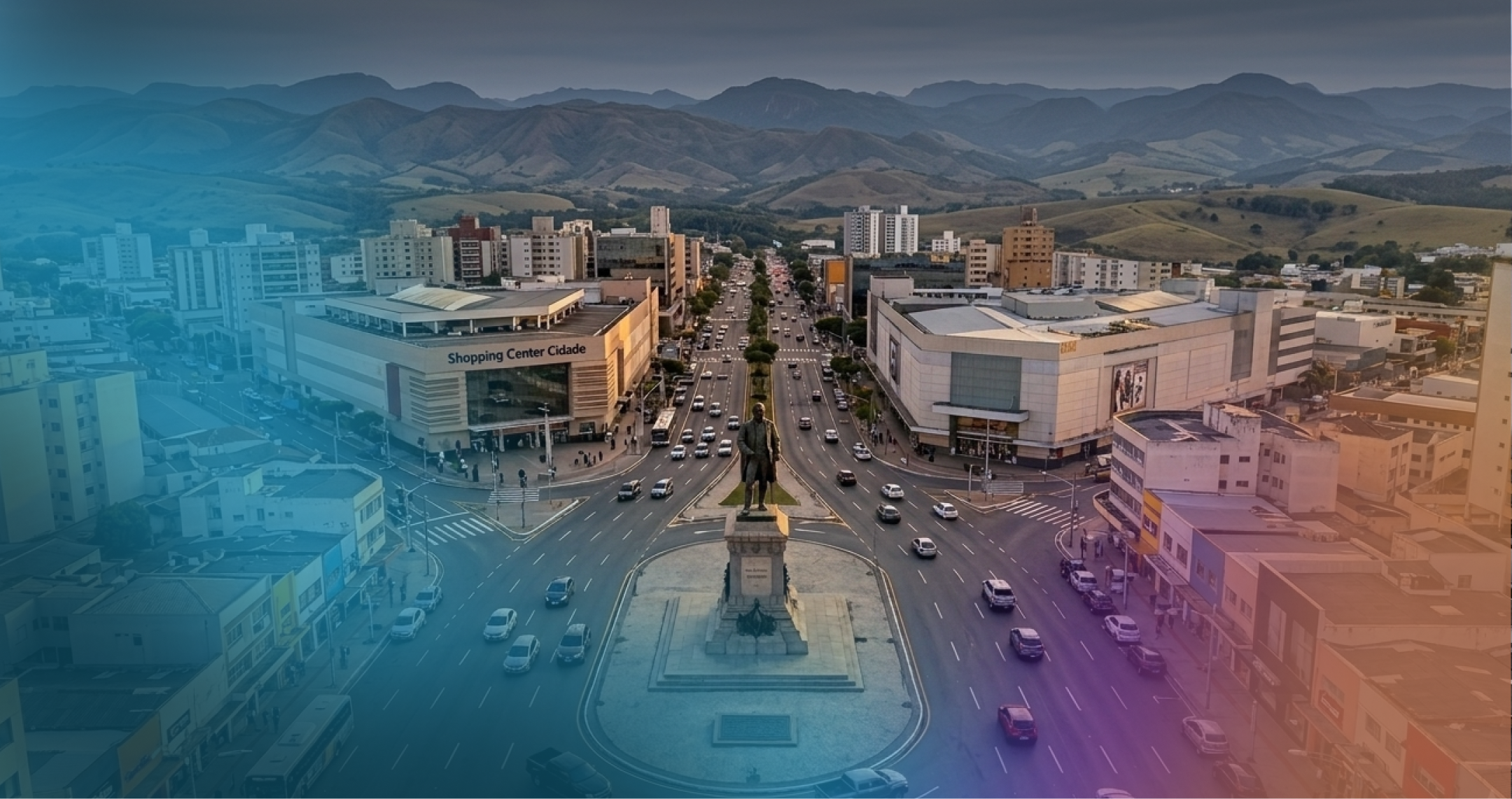 Vista aérea de cidade interiorana